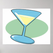 Affiche de boisson Martini dans un verre (Devant)