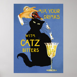 Affiche de boisson vintage Catz Bitters