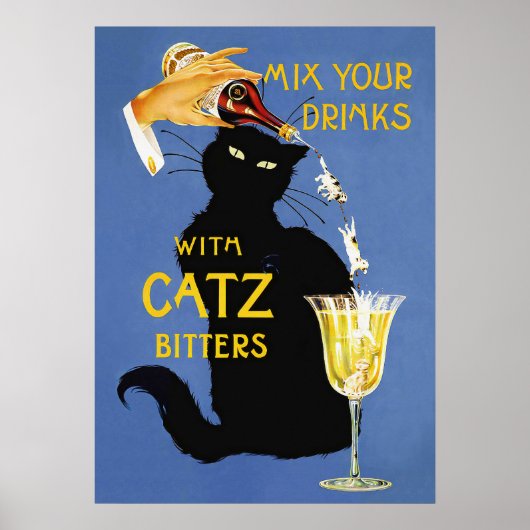 Affiche de boisson vintage Catz Bitters (Devant)