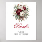 Affiche de boissons Burgundy Blush Botanique (Devant)