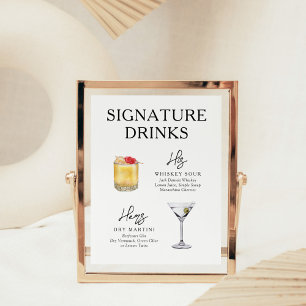 Affiche de boissons signatures modernes la veille