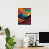 Affiche de bonheur de coucher de soleil minimalist (Bureau à domicile)
