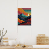 Affiche de bonheur de coucher de soleil minimalist (Cuisine)