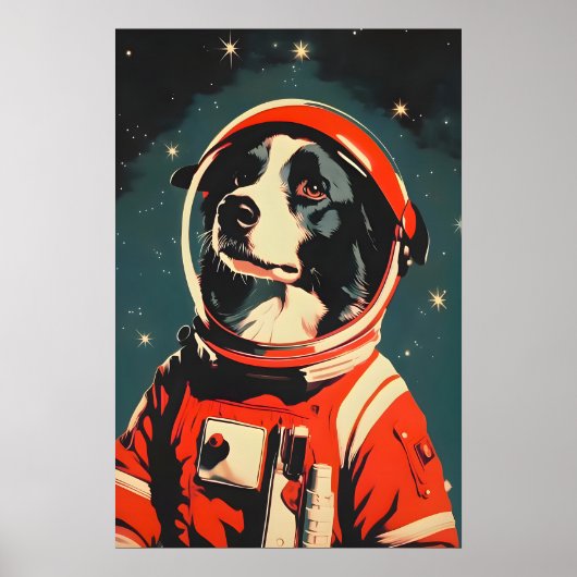 Affiche de Border Collie Astronaute, Border Collie (Devant)