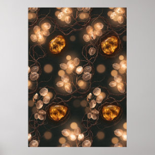 Affiche de botanique sombre ambre lumineuse Lunari