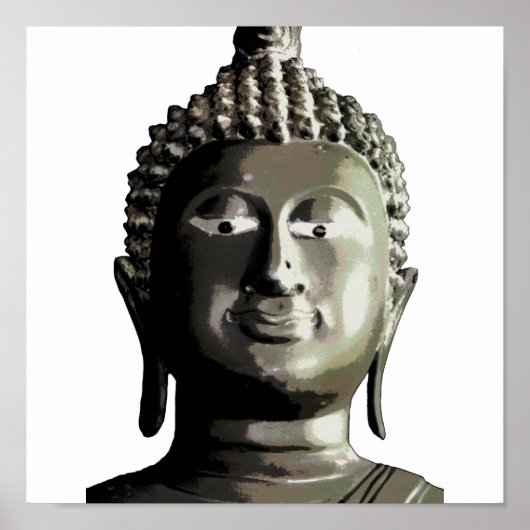 Affiche de bouddha noir et blanc (Devant)