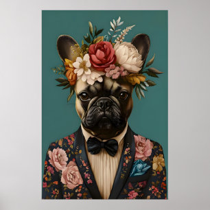 Affiche de Bouledogue Français en costume, Bouledo