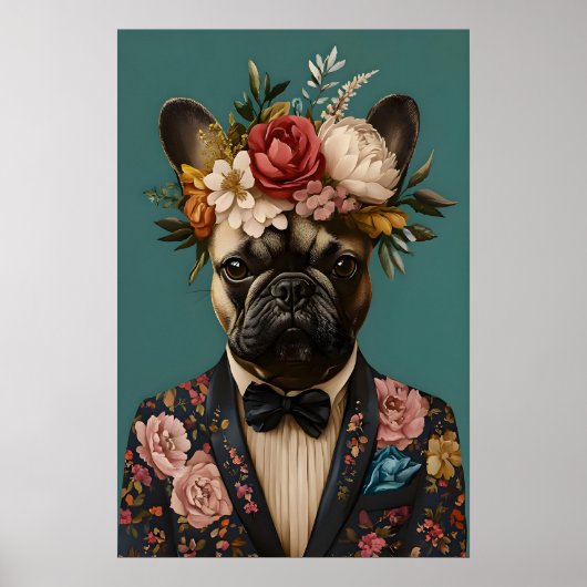 Affiche de Bouledogue Français en costume, Bouledo (Devant)