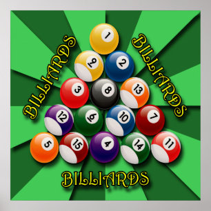AFFICHE DE BOULES DE BILLARDS