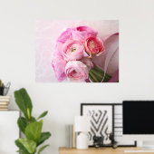 affiche de bouquet de ranunculus rose (Bureau à domicile)