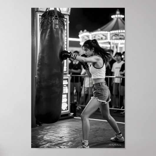 Affiche de boxe intrépide sous les lumières de la  (Devant)