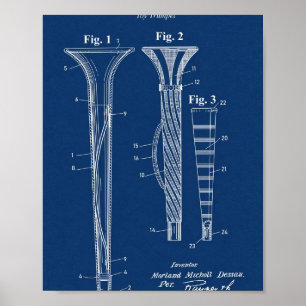 Affiche de brevet de trompette 1926 Blueprint