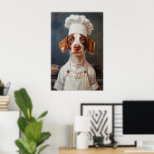 Affiche de Brittany Spaniel au chapeau de chef, Af (Bureau à domicile)