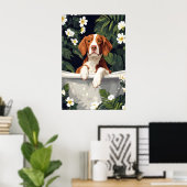 Affiche de Brittany Spaniel dans une baignoire, Ch (Bureau à domicile)