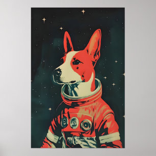 Affiche de Bull Terrier Astronaute, Bull Terrier R