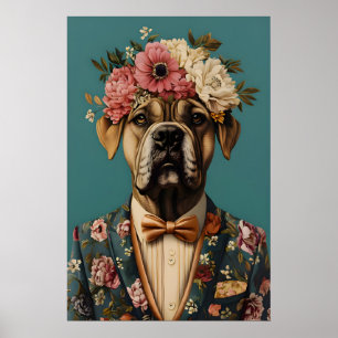 Affiche de Bullmastiff en costume, Portrait de Bul