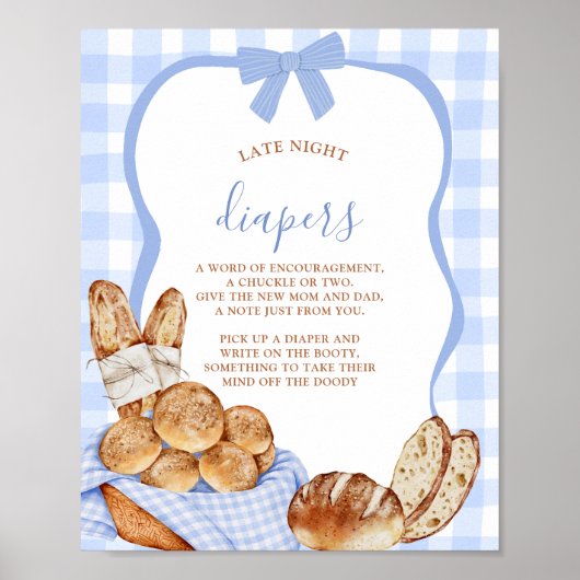 Affiche de Buns à carreaux Gingham Bleu pour la so (Devant)