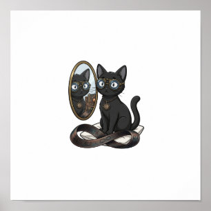 Affiche de bureau de Lady Justice Black Cat
