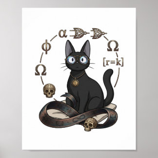 Affiche de bureau de Lady Justice Black Cat Law