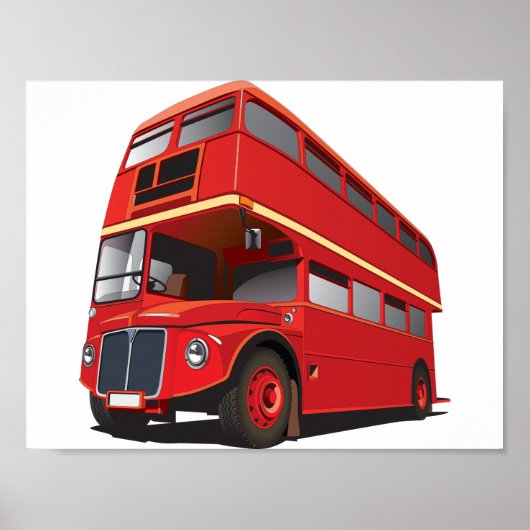 Affiche de bus à impériale rouge (Devant)