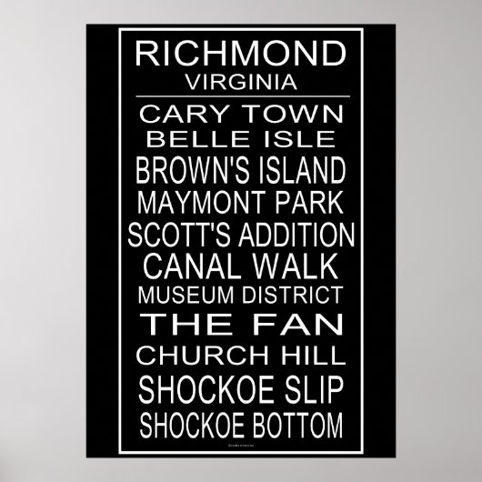 Affiche de bus de Richmond Virginie (Devant)