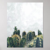Affiche de cactus aquarelle | 8x10