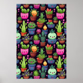 Affiche de cactus Kawaii (Devant)
