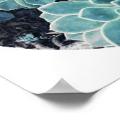 Affiche de cactus succulent vert pâle élégant (Coin)