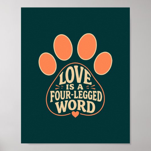 Affiche de cadeau de typographie d'empreinte de pa (Devant)