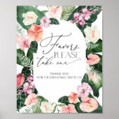 Affiche de cadeaux aquarelle tropicale, prenez-en (Devant)