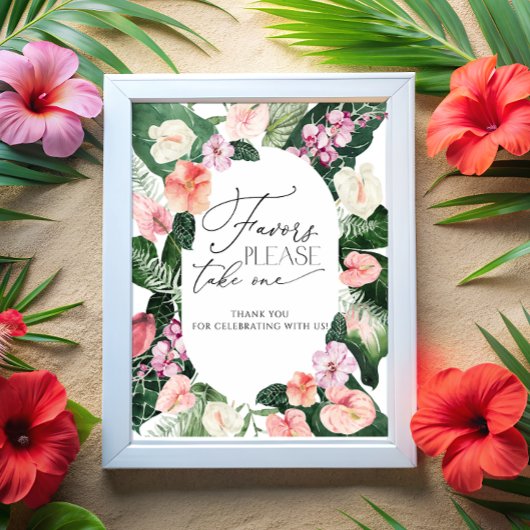 Affiche de cadeaux aquarelle tropicale, prenez-en