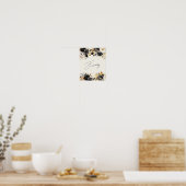 Affiche de cadeaux de 60 ans Fleur de Black Gold (Cuisine)