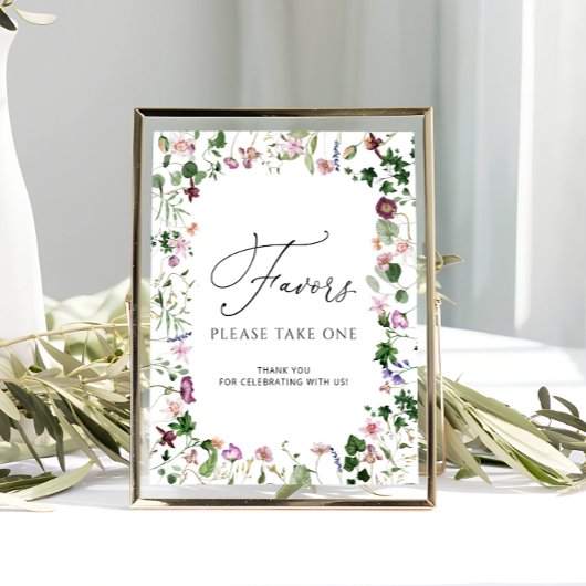 Affiche de cadeaux de douche de mariage botanique 