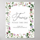 Affiche de cadeaux de douche de mariée botanique à (Devant)