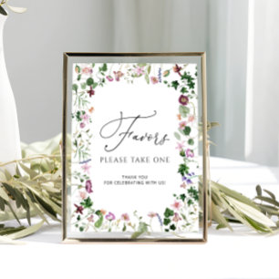Affiche de cadeaux de fête prénuptiale botanique à