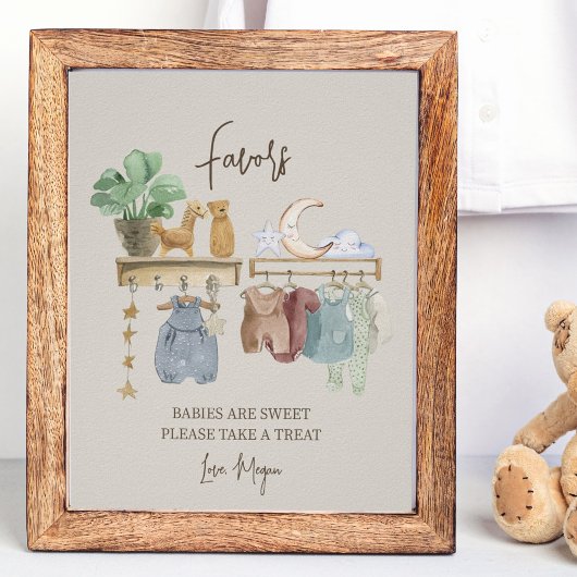 Affiche de cadeaux pour thème de nurserie Baby Sho