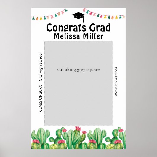 Affiche de cadre de stand de fête de cactus pour f (Devant)