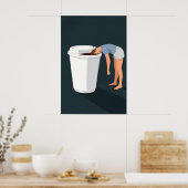 Affiche de café drôle, impression d'humour minimal (Cuisine)