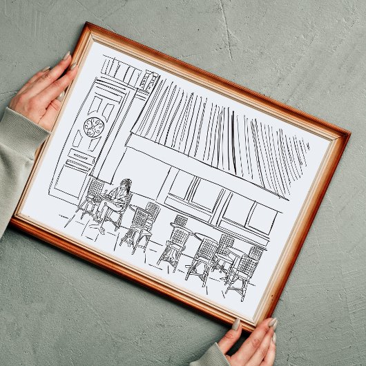 Affiche de café parisien noir et blanc