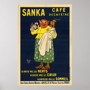 Affiche de café Sanka Vintage 1929