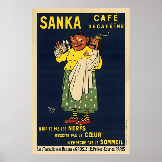 Affiche de café Sanka Vintage 1929 (Devant)