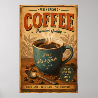 Affiche de café vintage | Décoration murale de cui