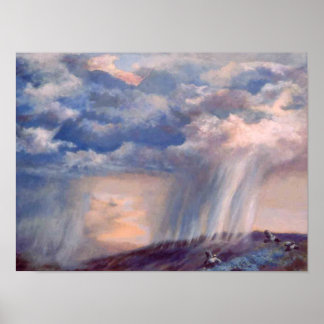 Affiche de caille tempête de couleur