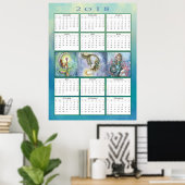 Affiche de calendrier 2018 de la jolie sirène (Bureau à domicile)
