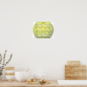 Affiche de calendrier 2024 de design de balle de t (Cuisine)