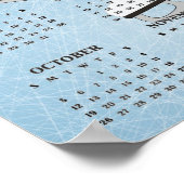 Affiche de calendrier 2025 de conception de patins (Coin)