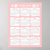 Affiche de calendrier 2025 de Lapin Mignon (Devant)