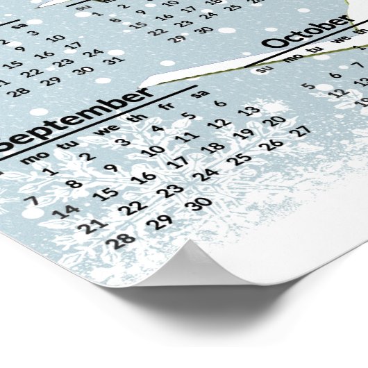 Affiche de calendrier 2025 Scène de ski (Coin)