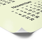 Affiche de calendrier 2026 à motif de girafe (Coin)