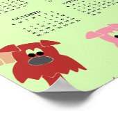 Affiche de calendrier 2026 de design de chiens col (Coin)